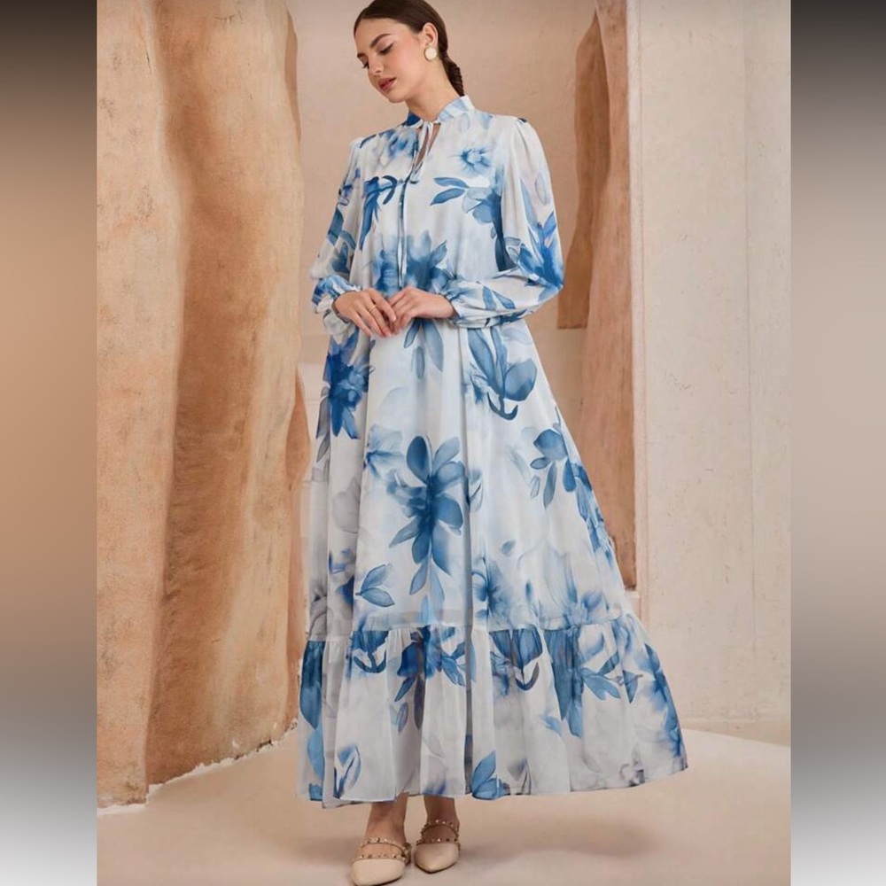 Blue Floral Maxi Dress